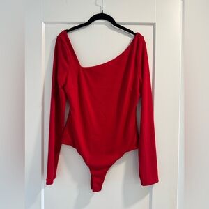 ASTR asymmetrical red bodysuit, NWOT